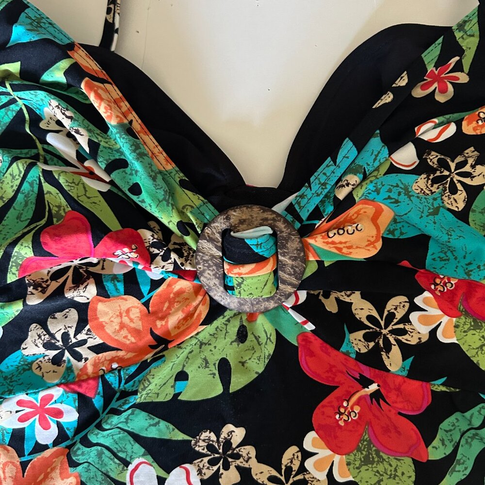 LADIES TROPICAL TOP W/BLACK BOTTOM SIZE L